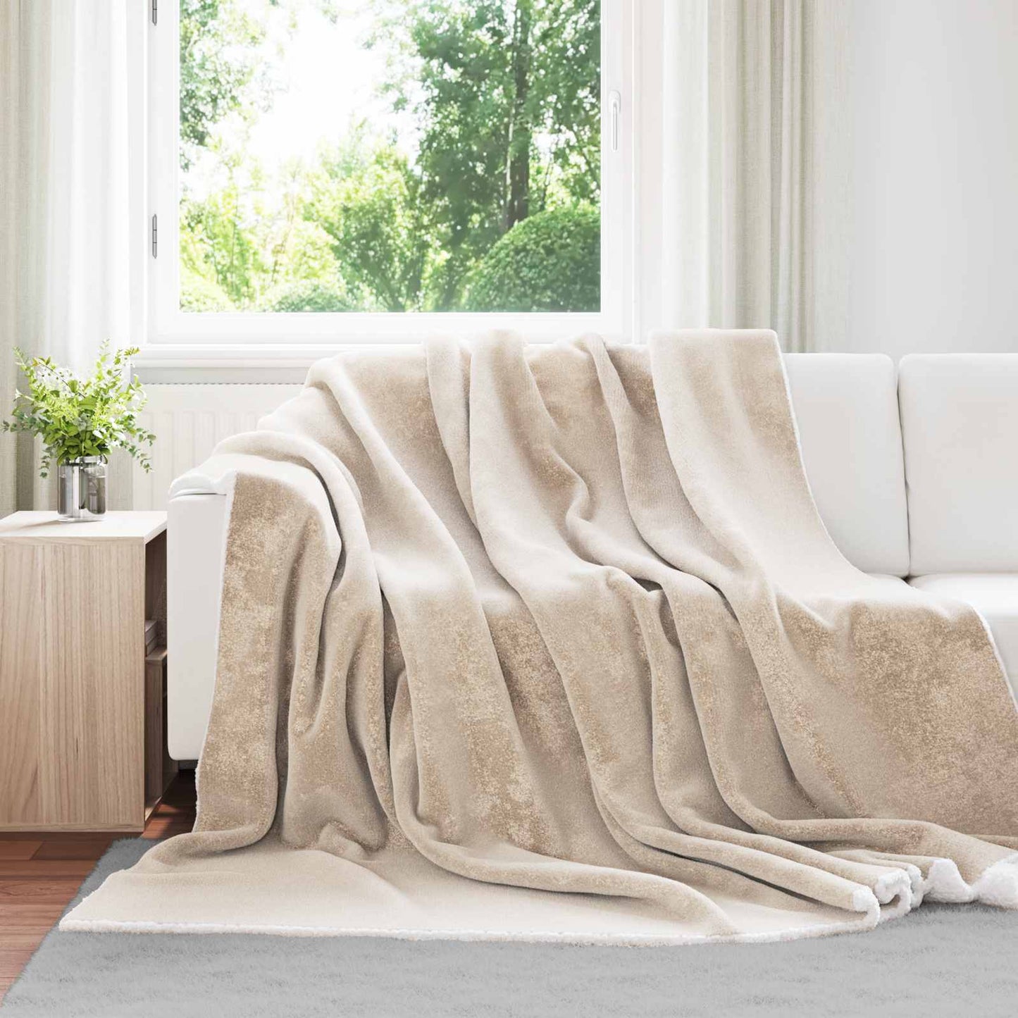 Wohndecke Beige 220 x 240 cm 2.67 kg Fleece