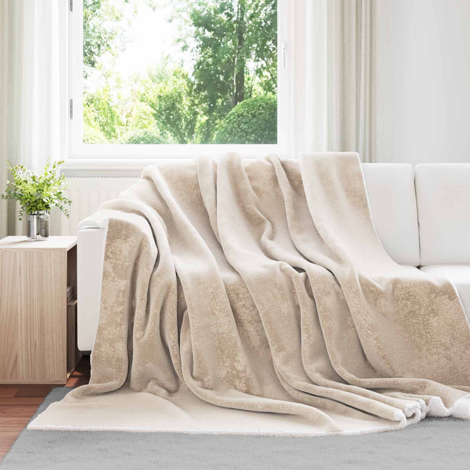 Wohndecke Beige 220 x 240 cm 2.67 kg Fleece