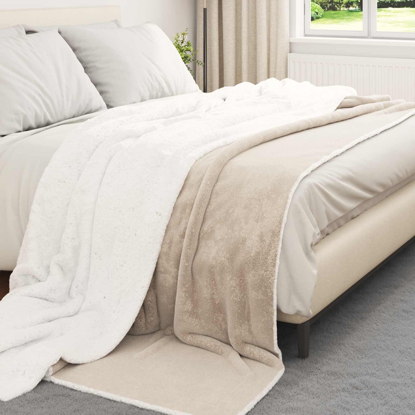 Wohndecke Beige 220 x 240 cm 2.67 kg Fleece