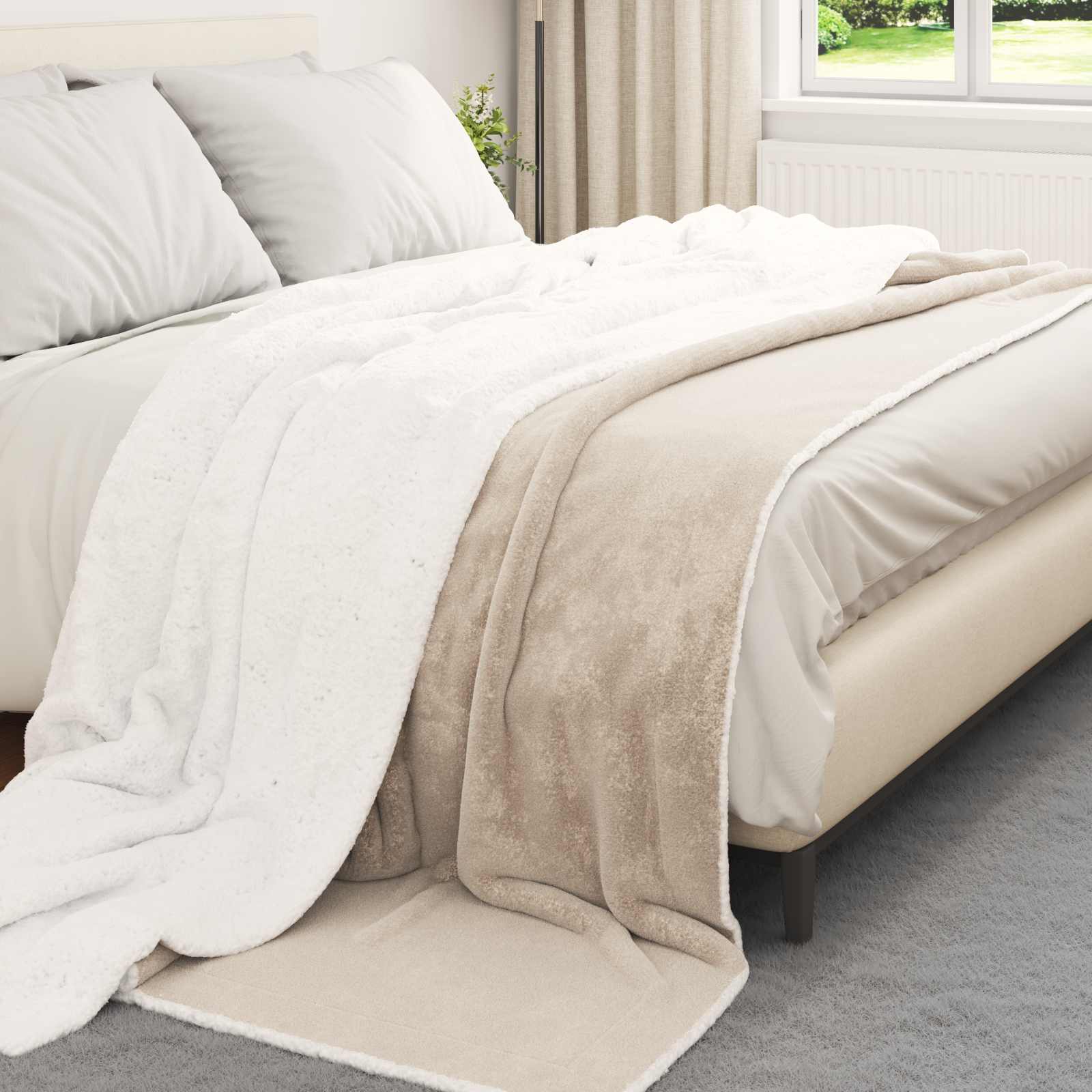 Wohndecke Beige 220 x 240 cm 2.67 kg Fleece