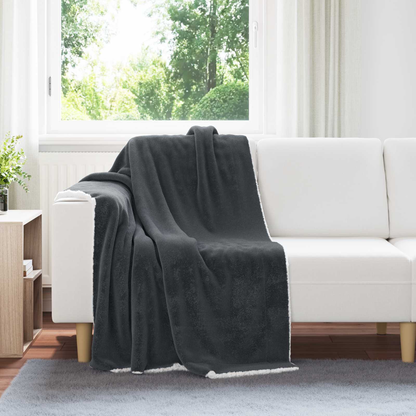 Wohndecke Dunkelgrau 130 x 150 cm 1 kg Fleece