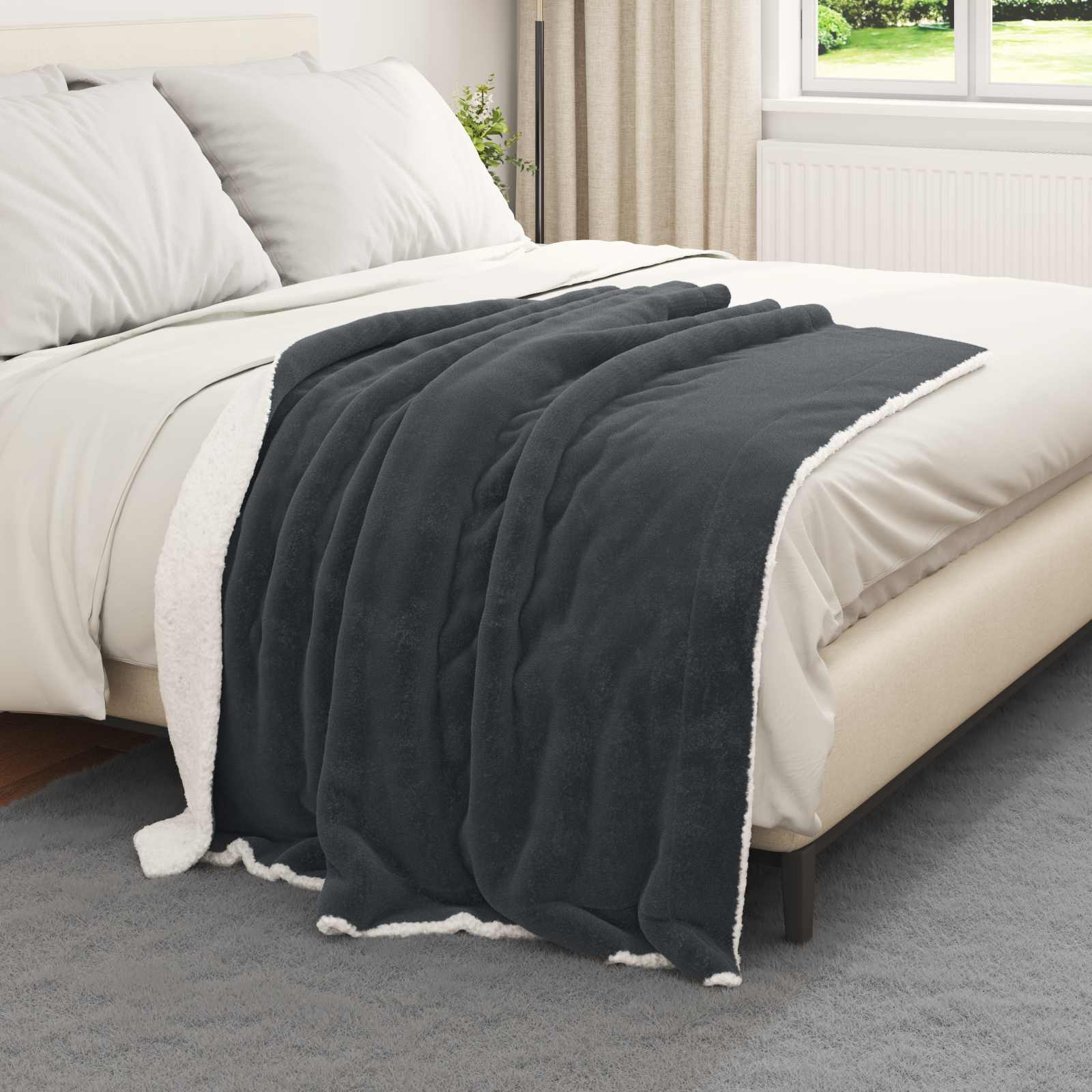 Wohndecke Dunkelgrau 130 x 150 cm 1 kg Fleece
