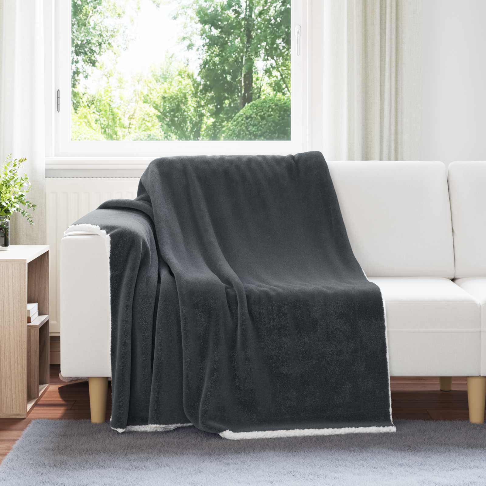 Wohndecke Dunkelgrau 150 x 200 cm 1.64 kg Fleece