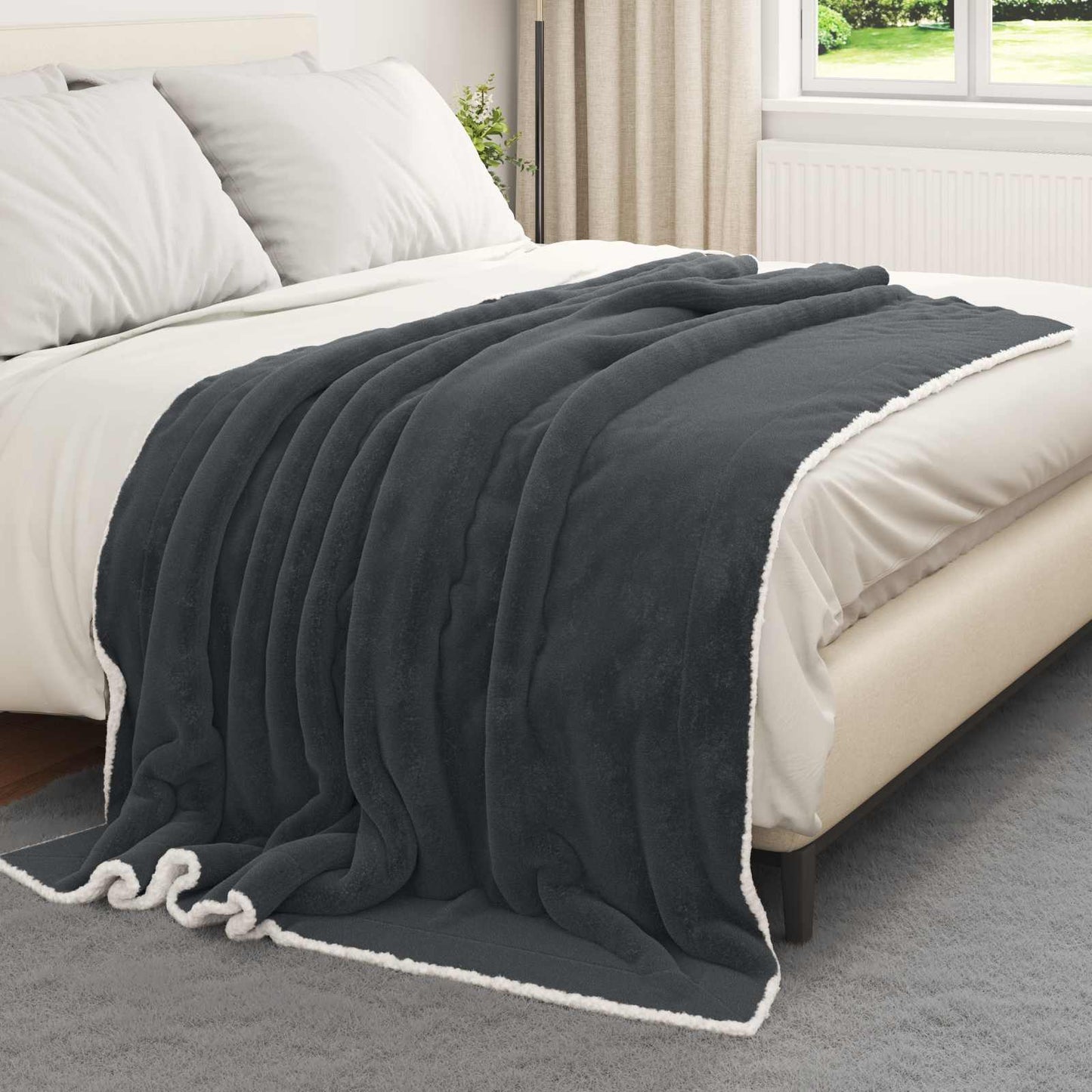 Wohndecke Dunkelgrau 150 x 200 cm 1.64 kg Fleece