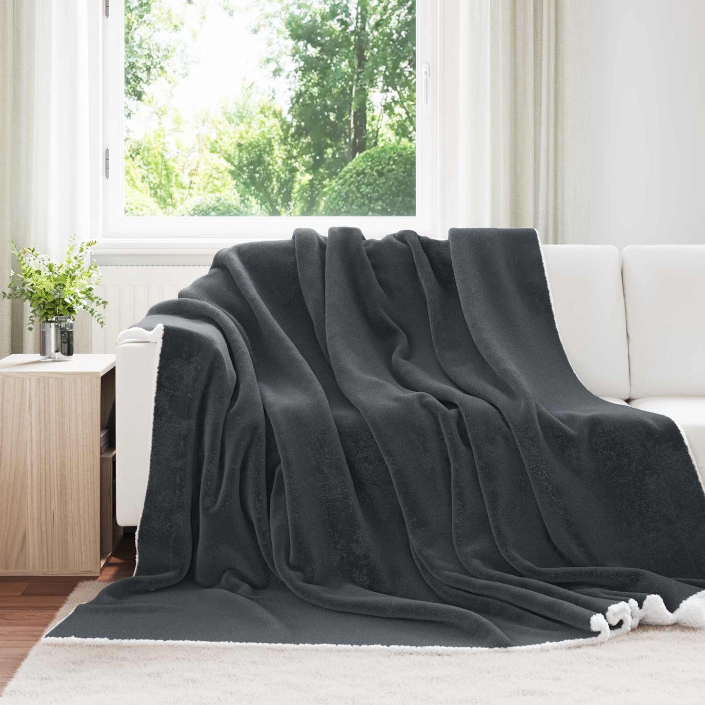 Wohndecke Dunkelgrau 220 x 240 cm 2.67 kg Fleece