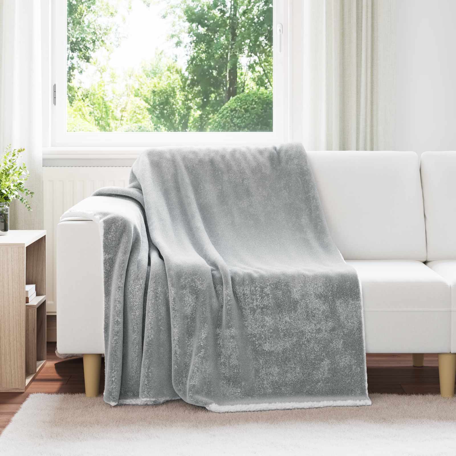 Wohndecke Grau 150 x 200 cm 1.64 kg Fleece