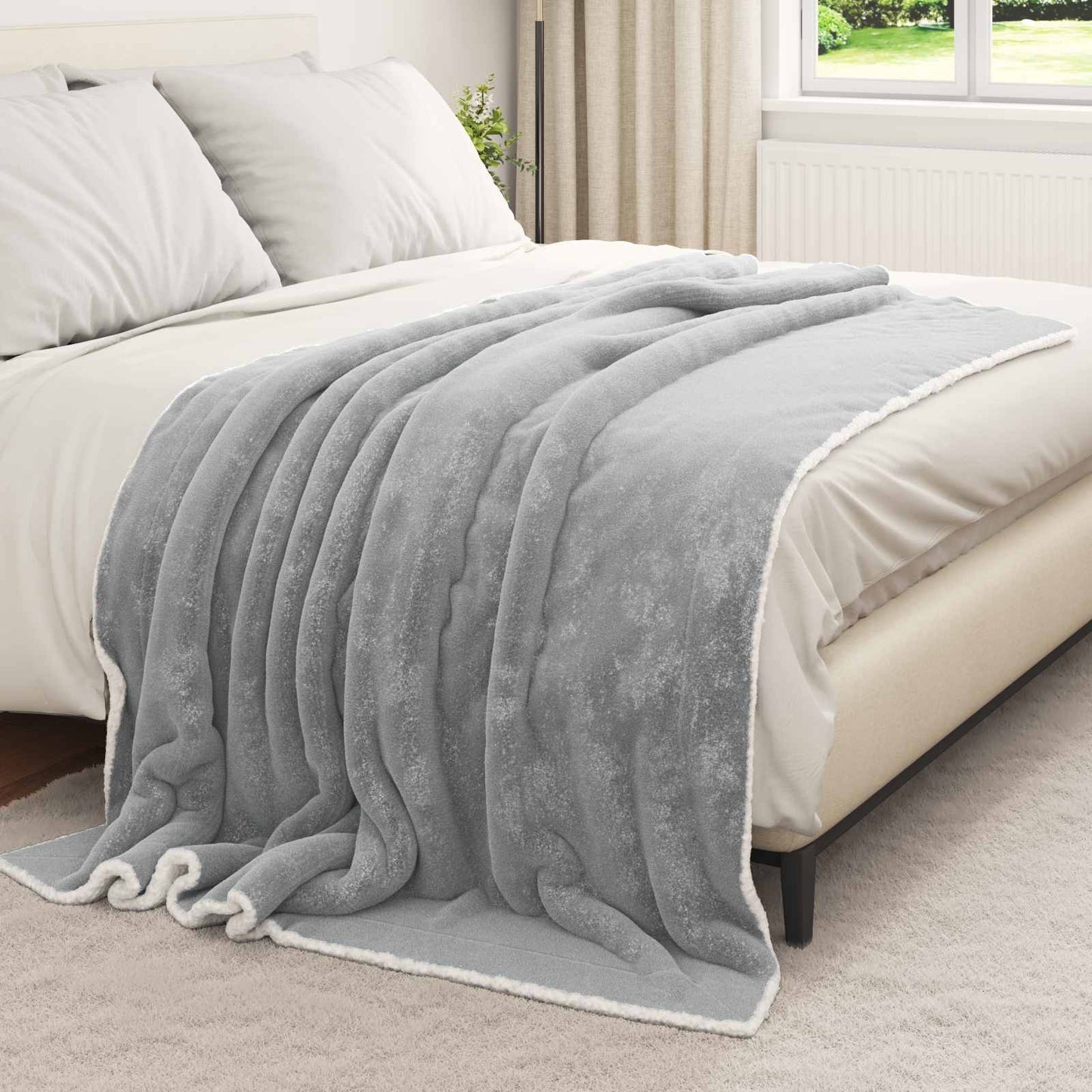 Wohndecke Grau 150 x 200 cm 1.64 kg Fleece