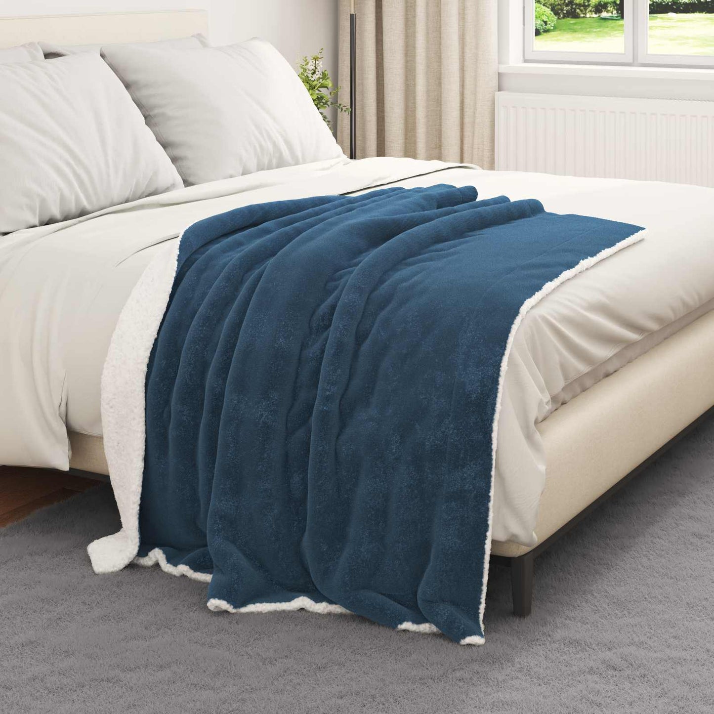 Wohndecke Marineblau 130 x 150 cm 1 kg Fleece