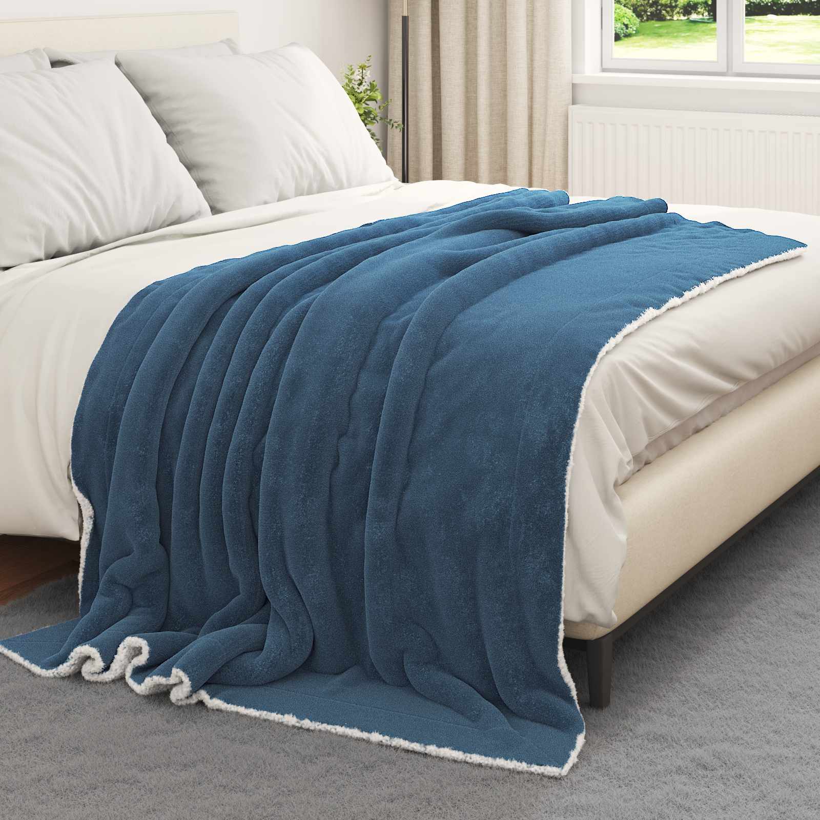 Wohndecke Marineblau 150 x 200 cm 1.64 kg Fleece