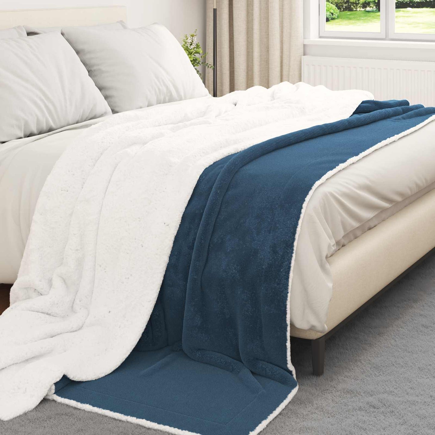 Wohndecke Marineblau 240 x 270 cm 3.17 kg Fleece