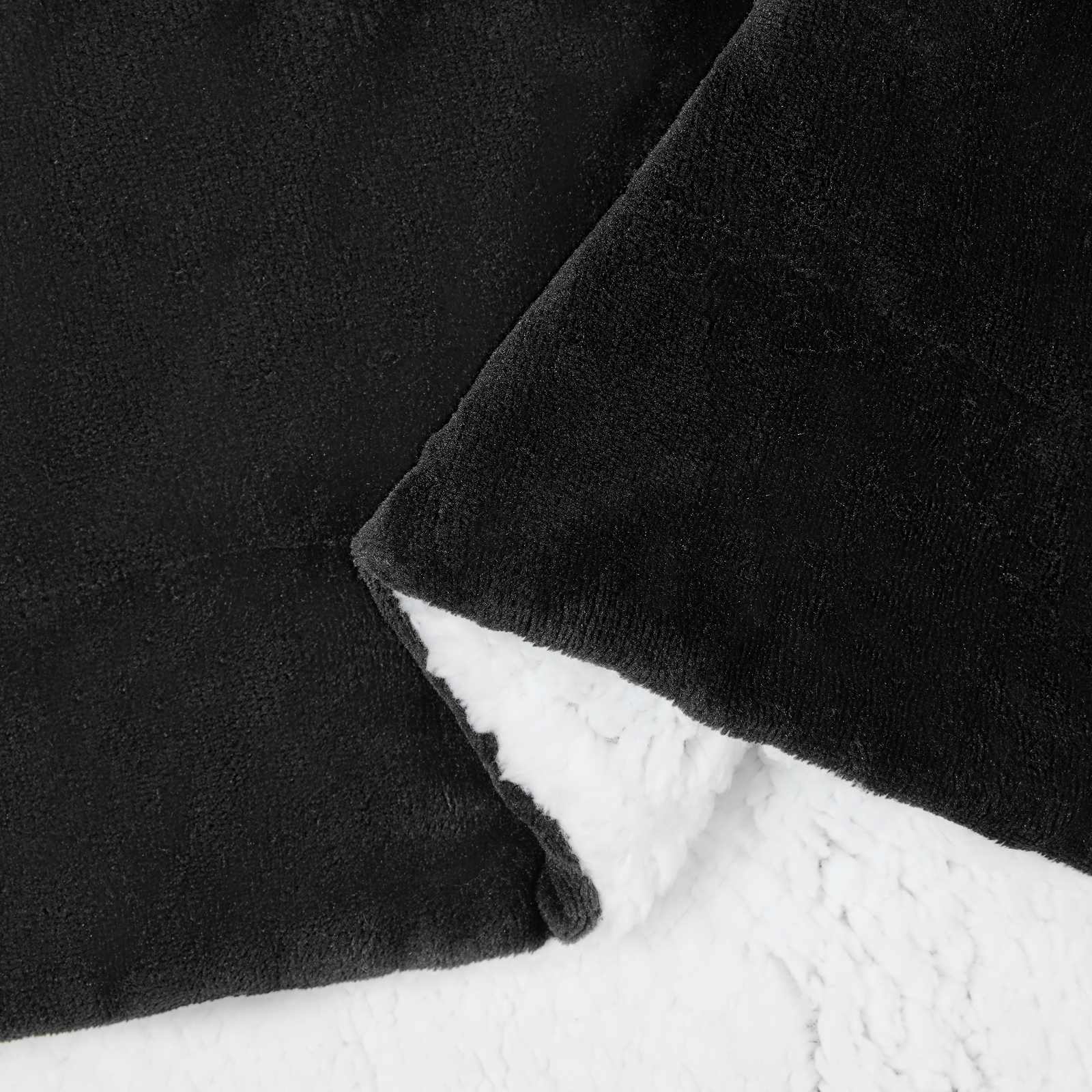 Wohndecke Schwarz 130 x 150 cm 1 kg Fleece