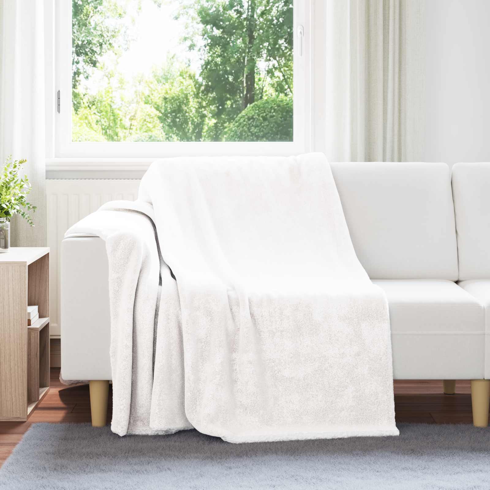 Wohndecke Weiß 150 x 200 cm 1.64 kg Fleece