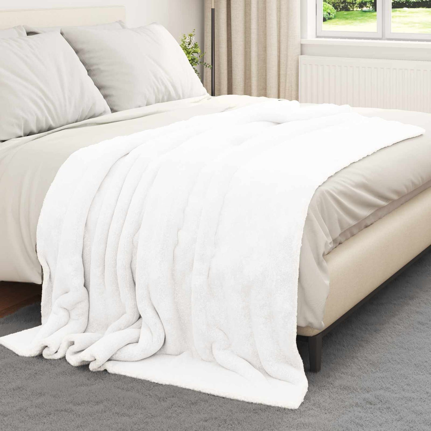 Wohndecke Weiß 150 x 200 cm 1.64 kg Fleece