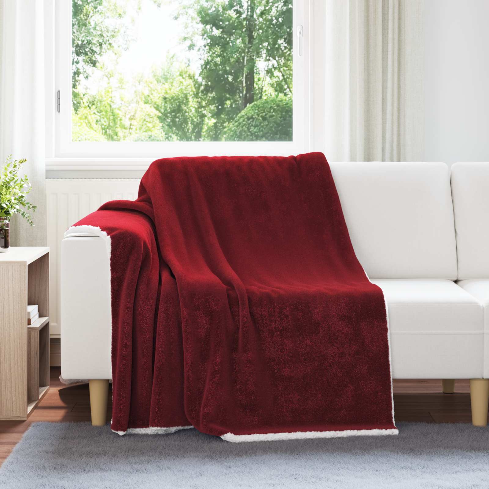 Wohndecke Bordeauxrot 150 x 200 cm 1.64 kg Fleece