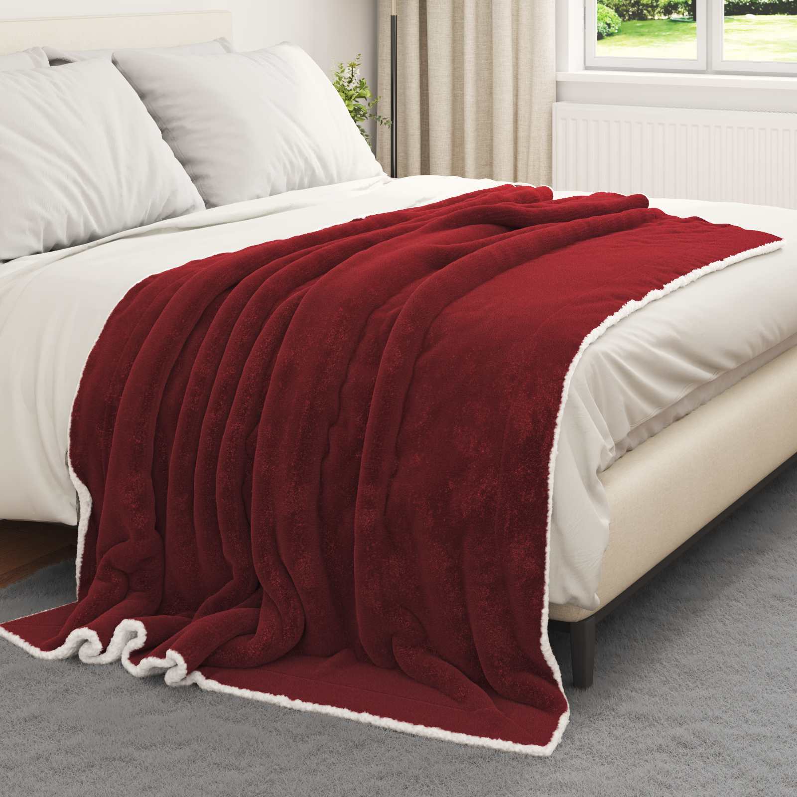 Wohndecke Bordeauxrot 150 x 200 cm 1.64 kg Fleece