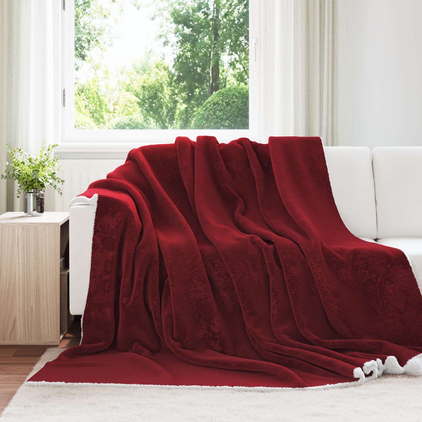 Wohndecke Bordeauxrot 220 x 240 cm 2.67 kg Fleece