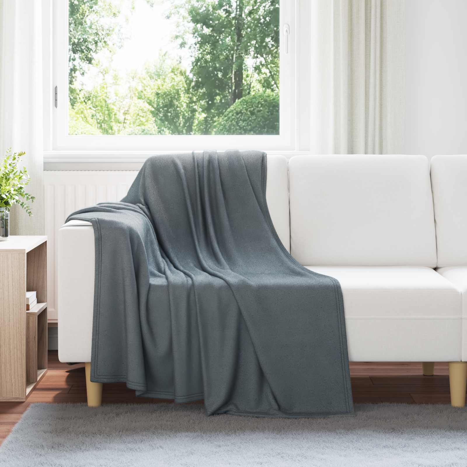 Wohndecke Dunkelgrau 170 x 130 cm 0.33 kg Fleece