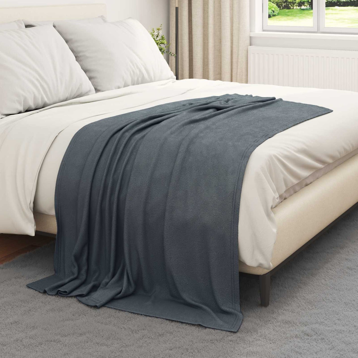Wohndecke Dunkelgrau 170 x 130 cm 0.33 kg Fleece