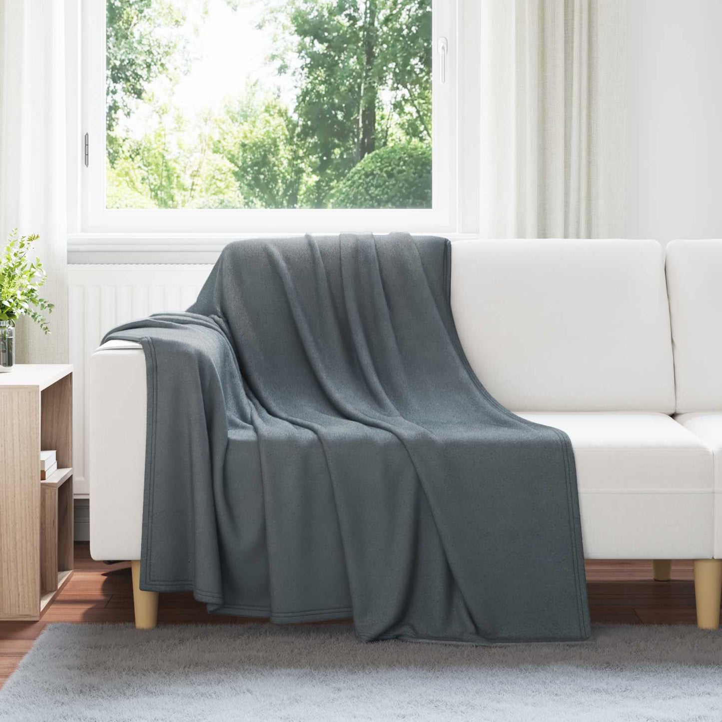 Wohndecke Dunkelgrau 200 x 150 cm 0.45 kg Fleece