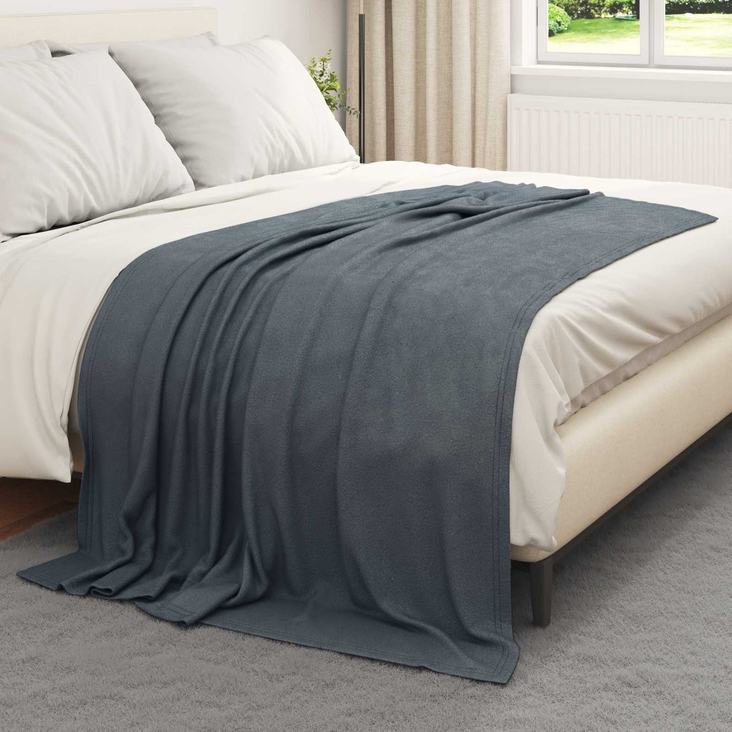 Wohndecke Dunkelgrau 200 x 150 cm 0.45 kg Fleece