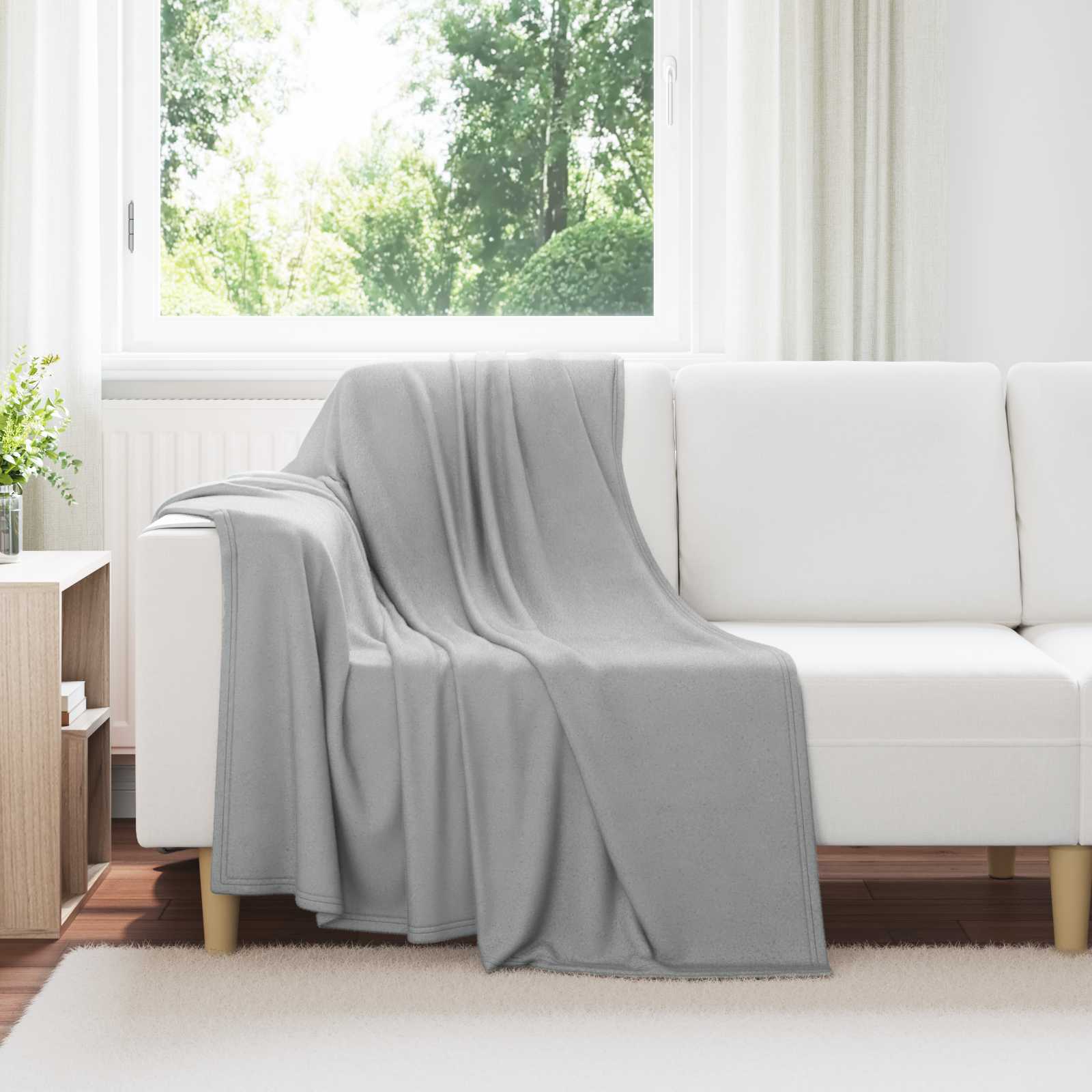 Wohndecke Grau 170 x 130 cm 0.33 kg Fleece