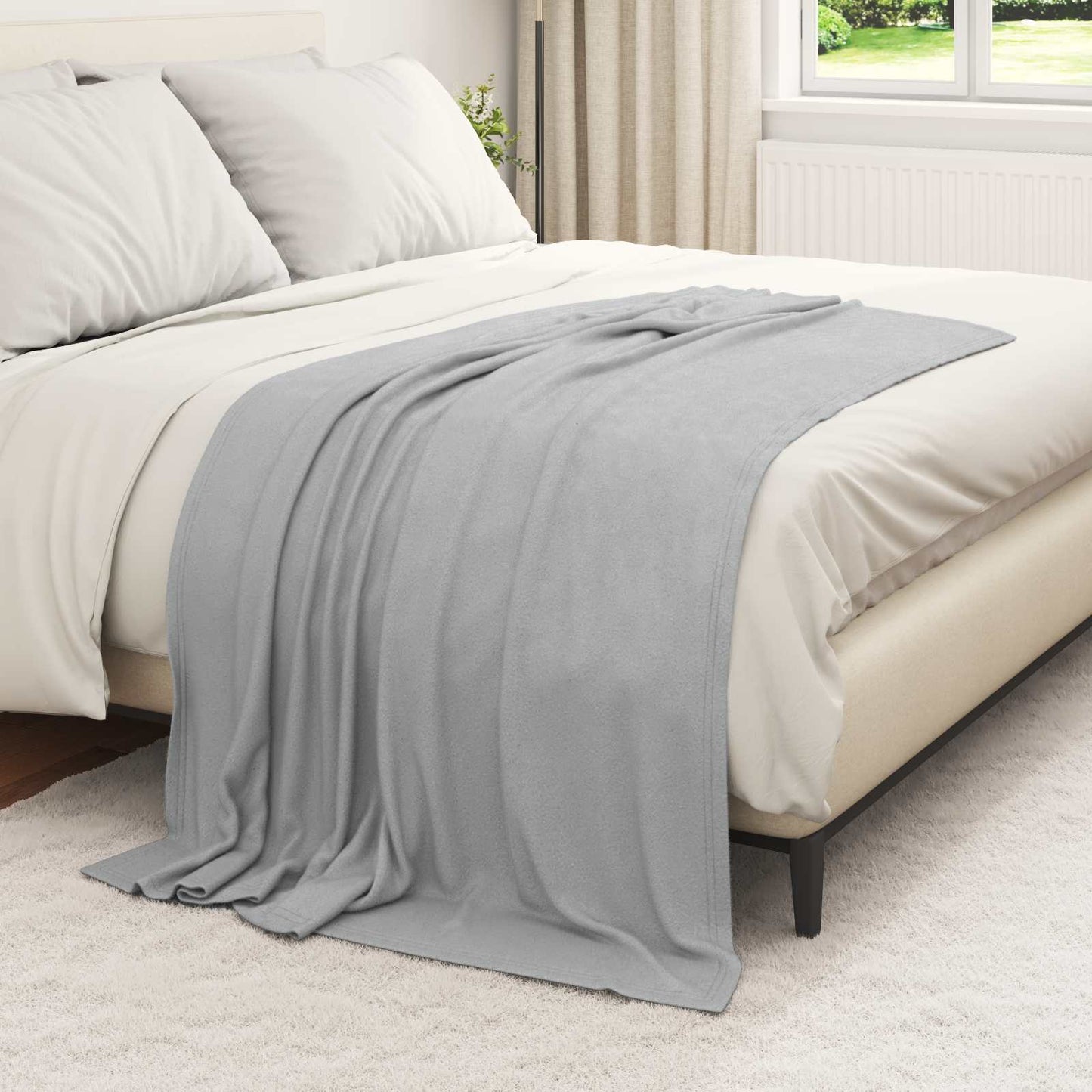 Wohndecke Grau 170 x 130 cm 0.33 kg Fleece