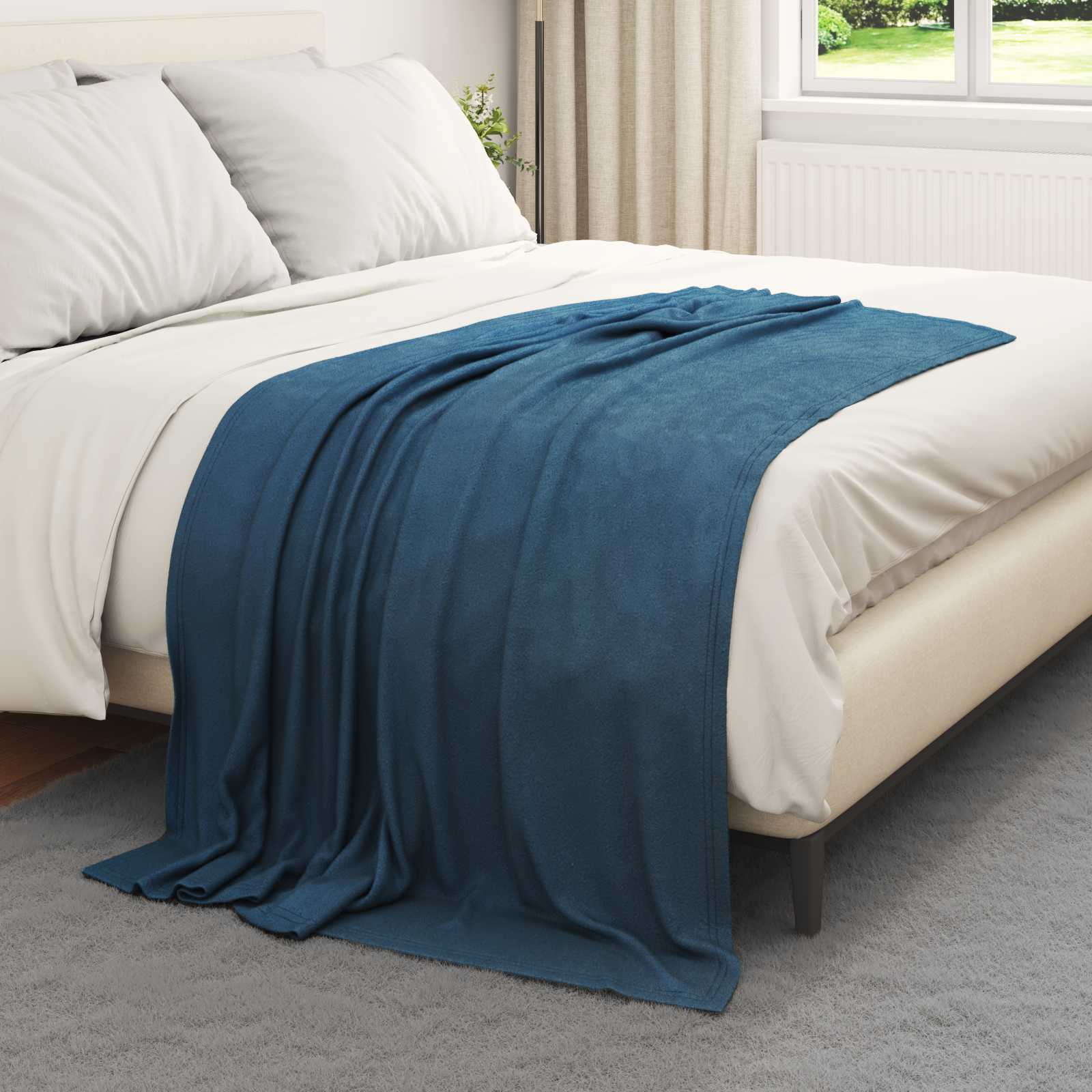 Wohndecke Marineblau 170 x 130 cm 0.31 kg Fleece