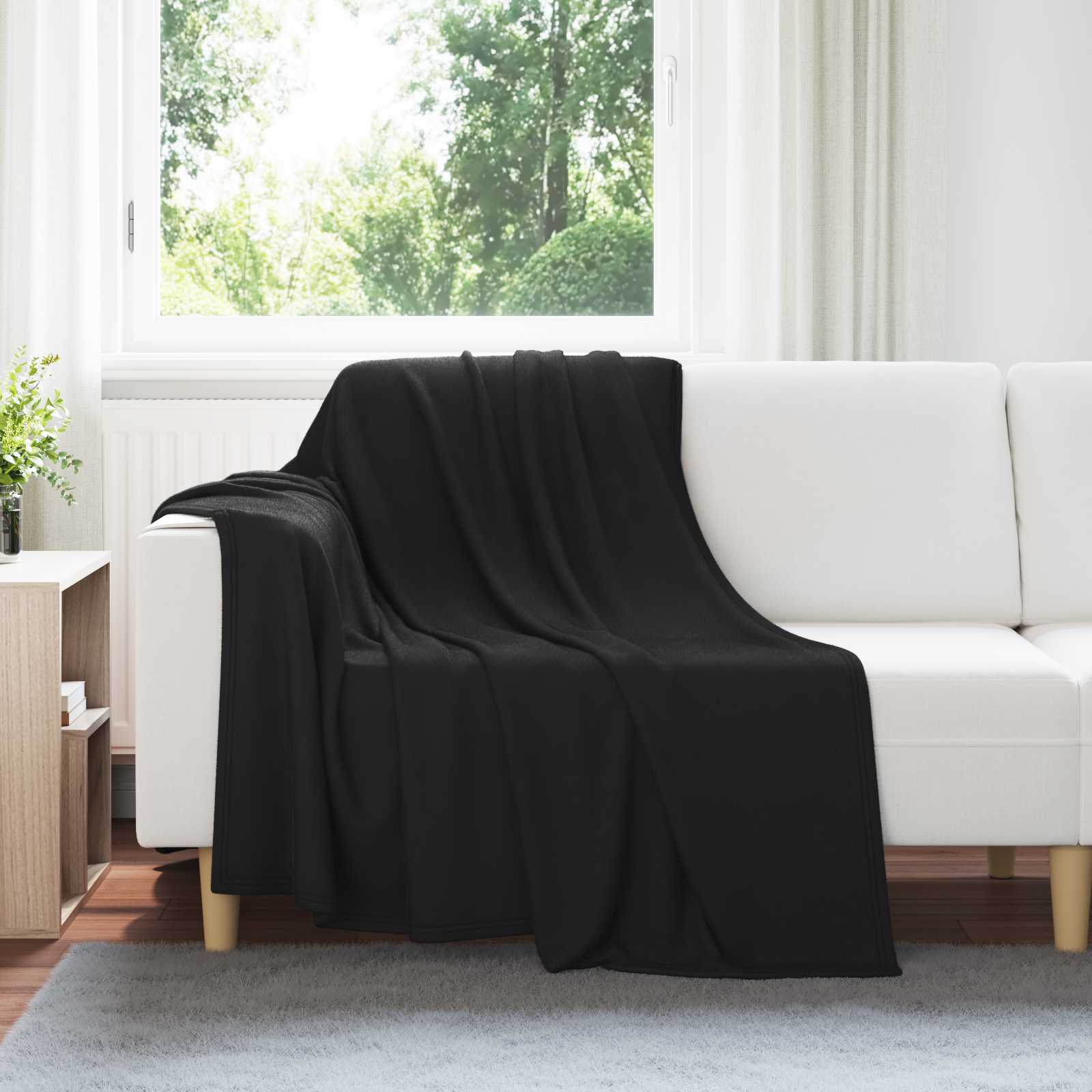 Wohndecke Schwarz 200 x 150 cm 0.42 kg Fleece