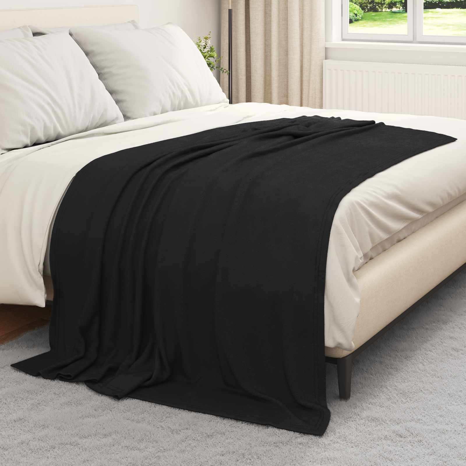 Wohndecke Schwarz 200 x 150 cm 0.42 kg Fleece