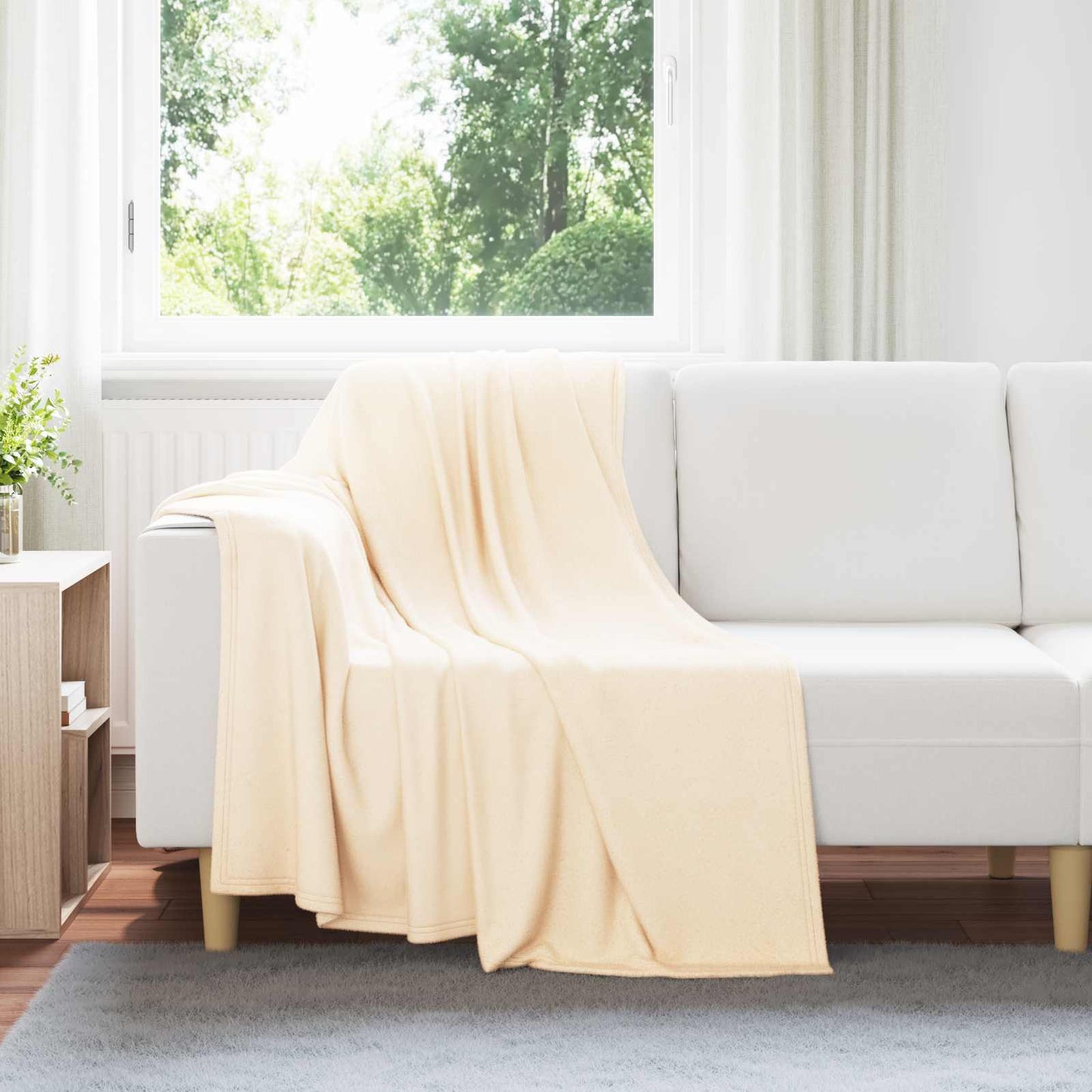 Wohndecke Creme 170 x 130 cm 0.31 kg Fleece