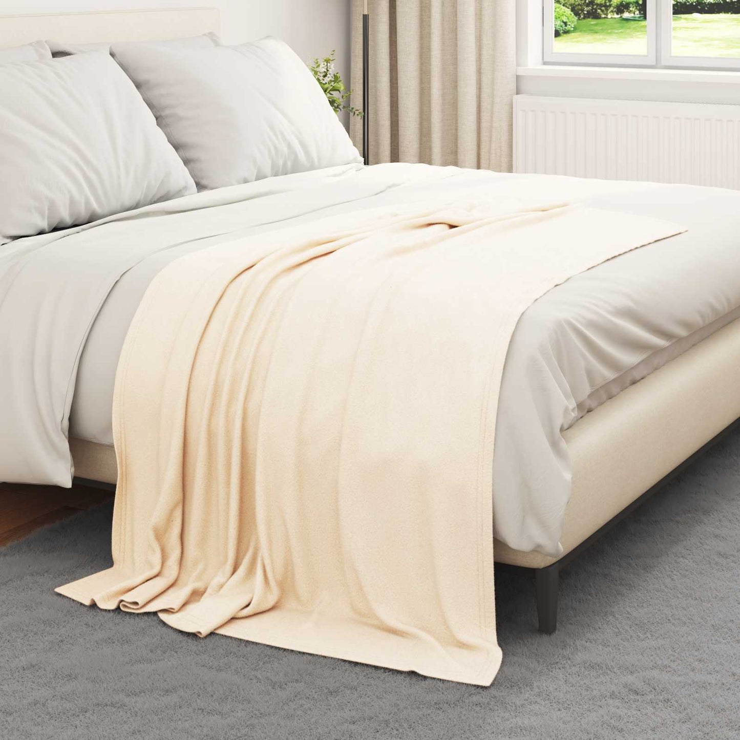 Wohndecke Creme 170 x 130 cm 0.31 kg Fleece