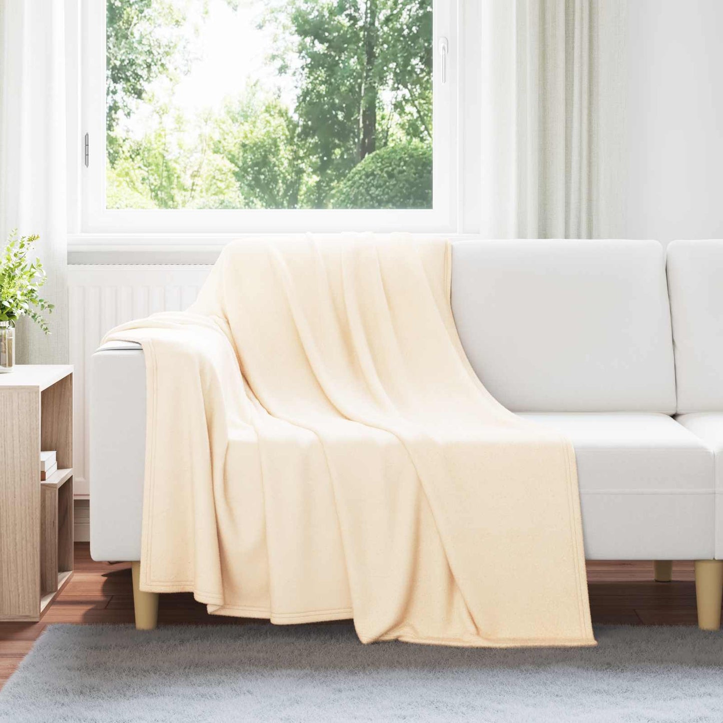 Wohndecke Creme 200 x 150 cm 0.42 kg Fleece