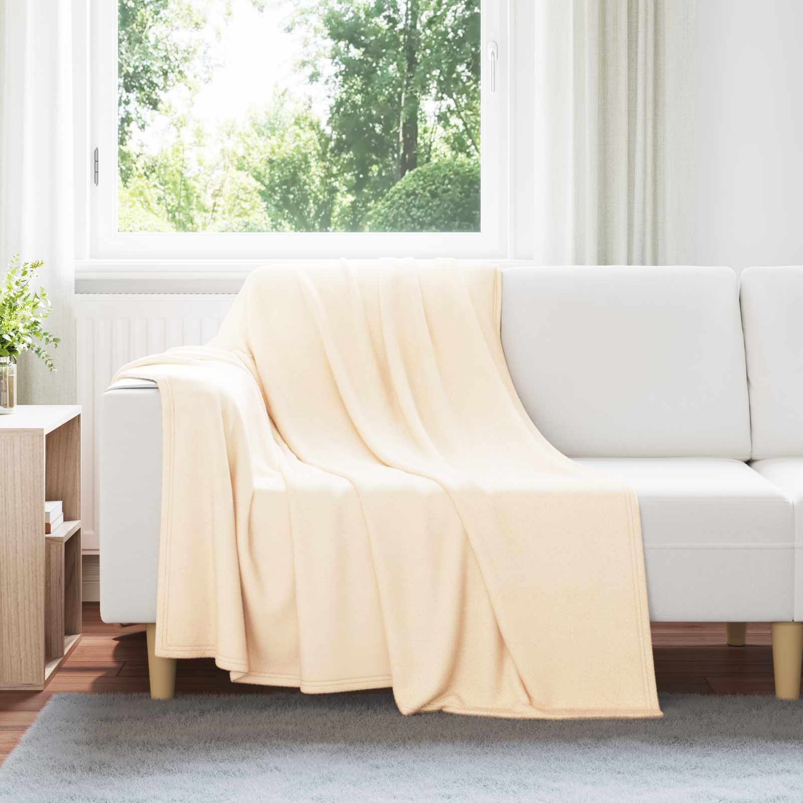 Wohndecke Creme 200 x 150 cm 0.42 kg Fleece