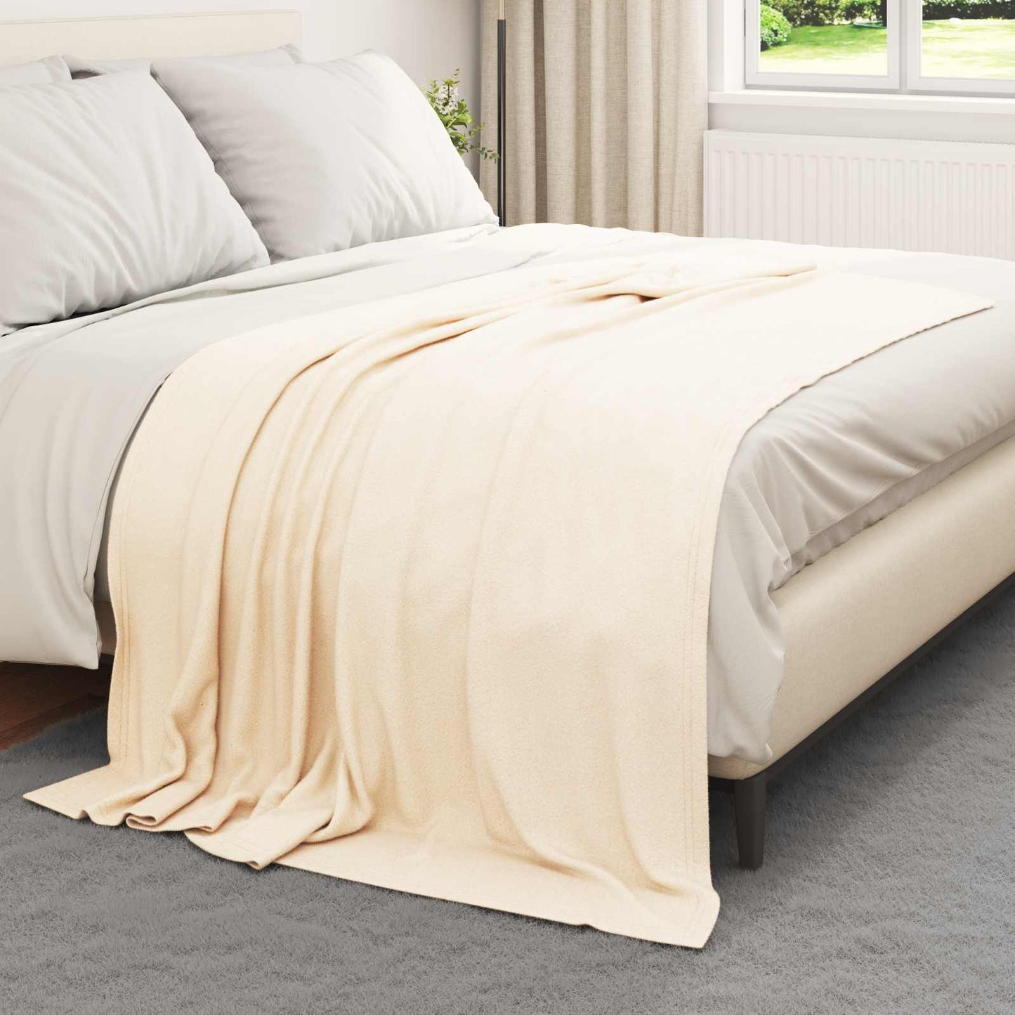 Wohndecke Creme 200 x 150 cm 0.42 kg Fleece