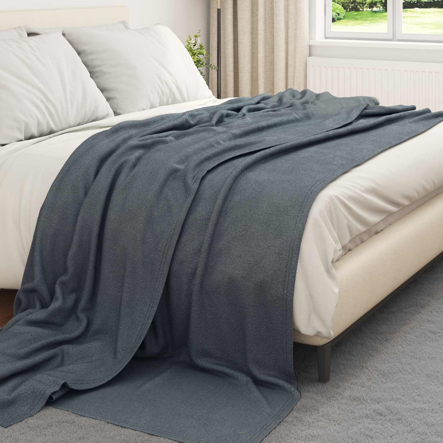 Wohndecken 6 stk. Dunkelgrau 240 x 220 cm 4.44 kg Fleece