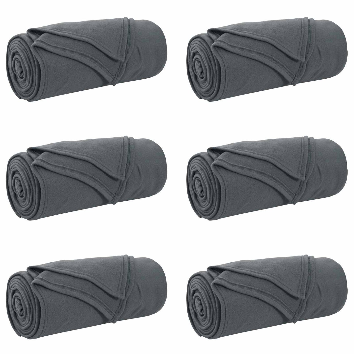 Wohndecken 6 stk. Dunkelgrau 240 x 220 cm 4.44 kg Fleece