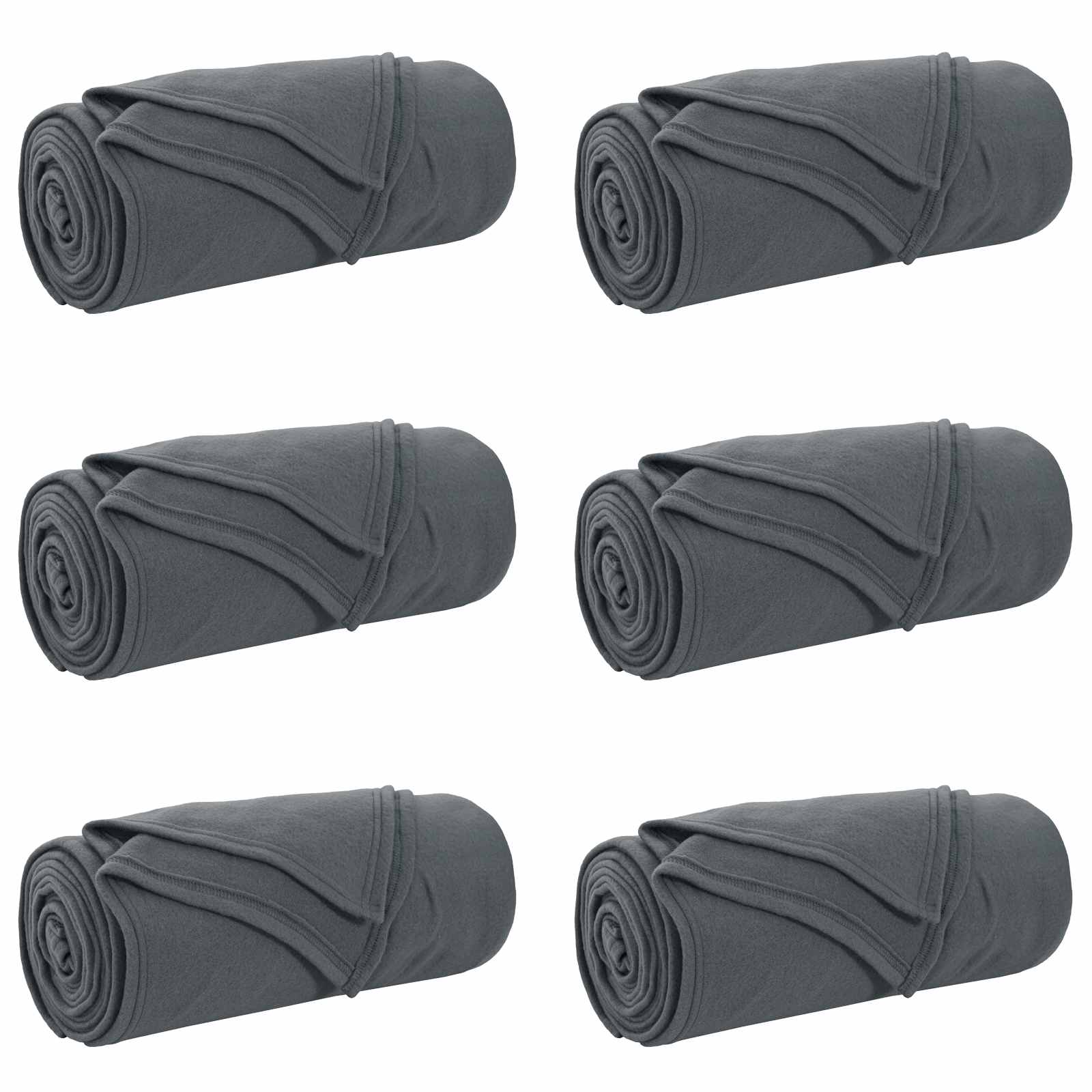 Wohndecken 6 stk. Dunkelgrau 240 x 220 cm 4.44 kg Fleece