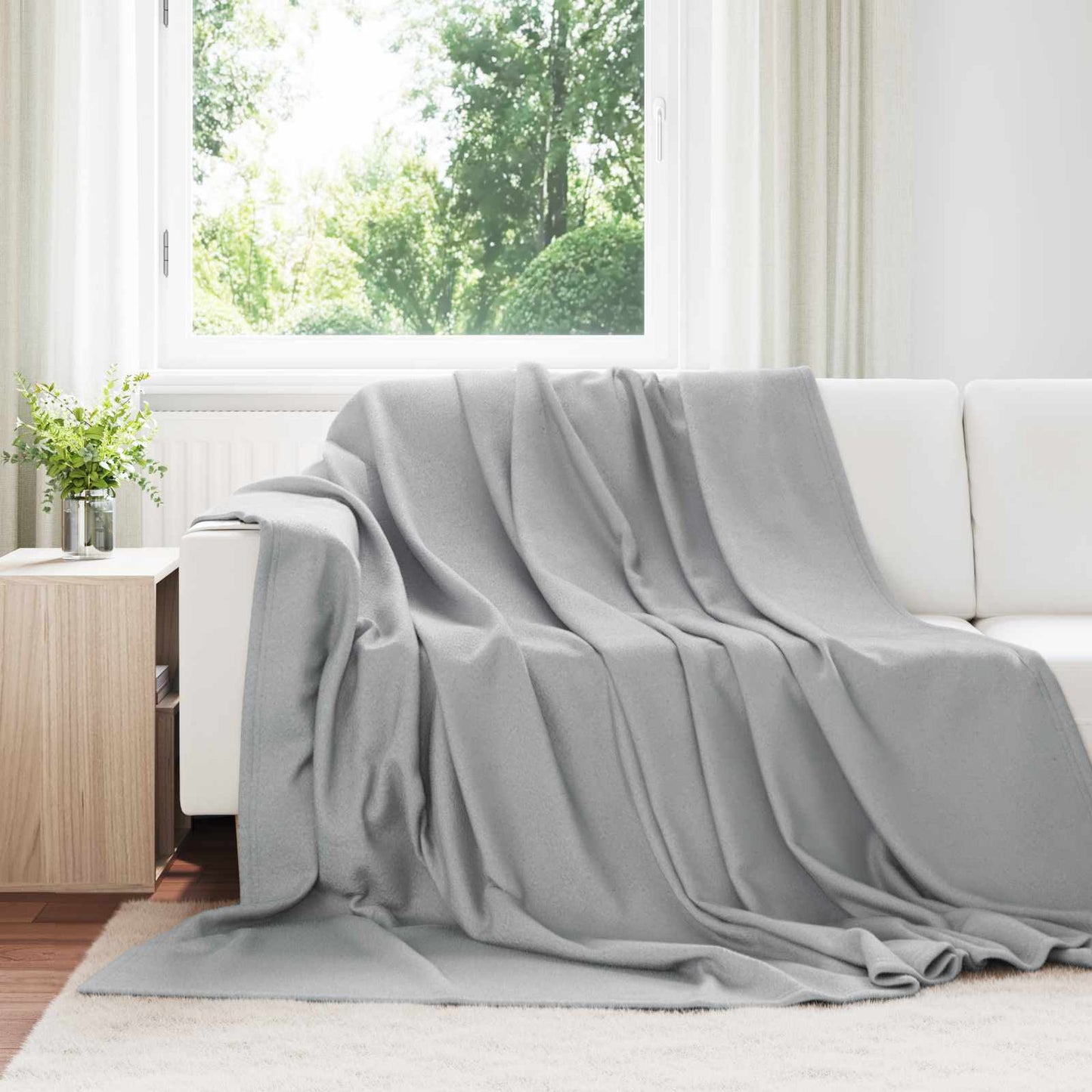 Wohndecken 6 stk. Grau 240 x 220 cm 4.28 kg Fleece