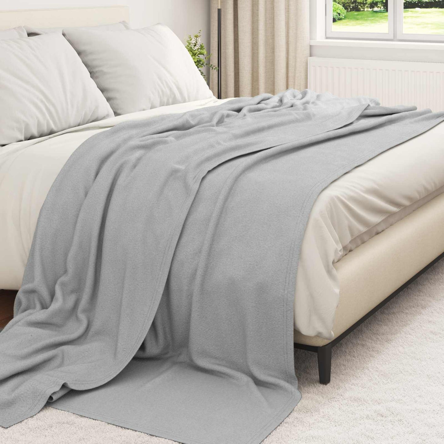 Wohndecken 6 stk. Grau 240 x 220 cm 4.28 kg Fleece