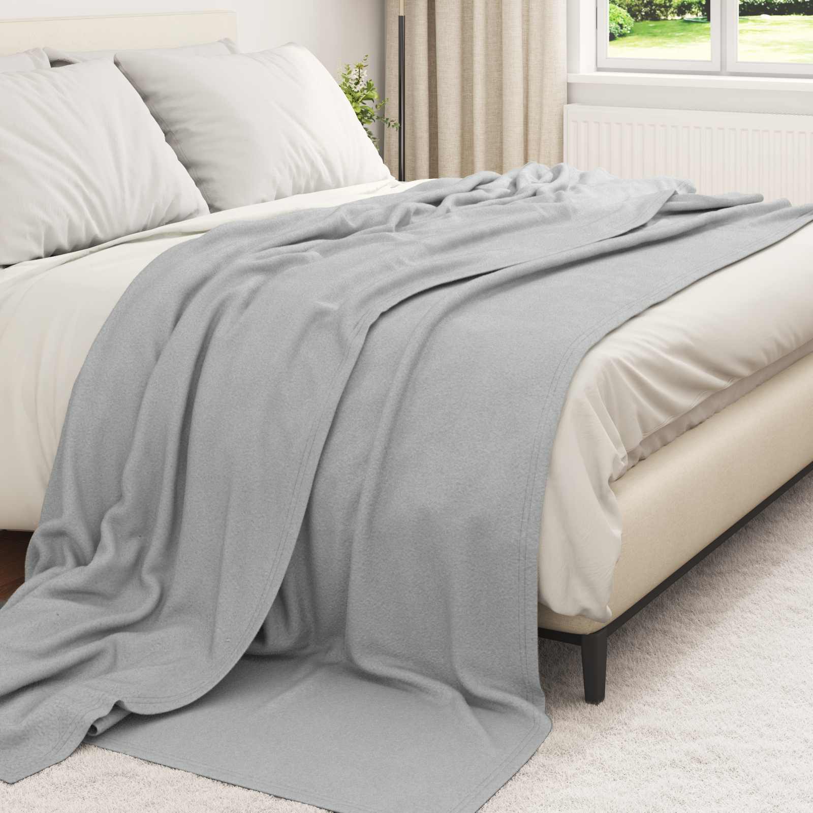Wohndecken 6 stk. Grau 240 x 220 cm 4.28 kg Fleece