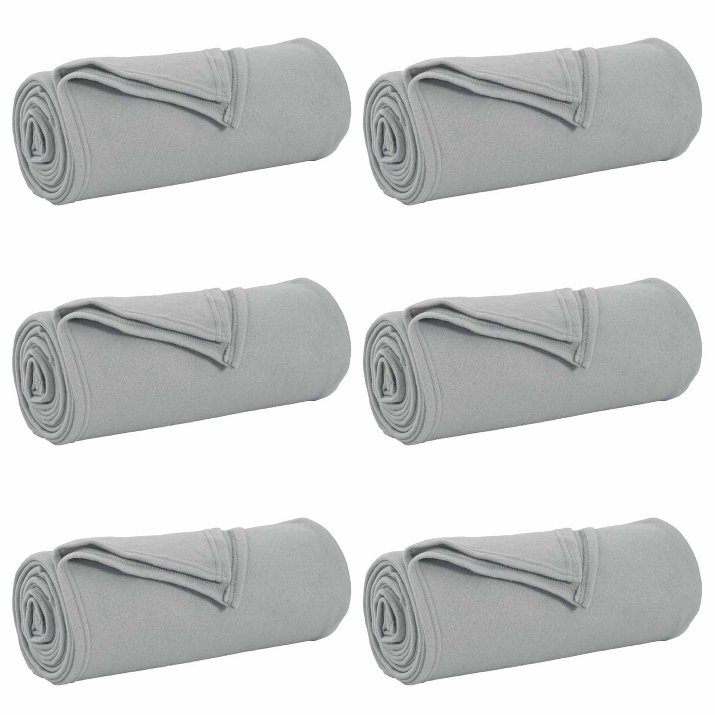 Wohndecken 6 stk. Grau 240 x 220 cm 4.28 kg Fleece