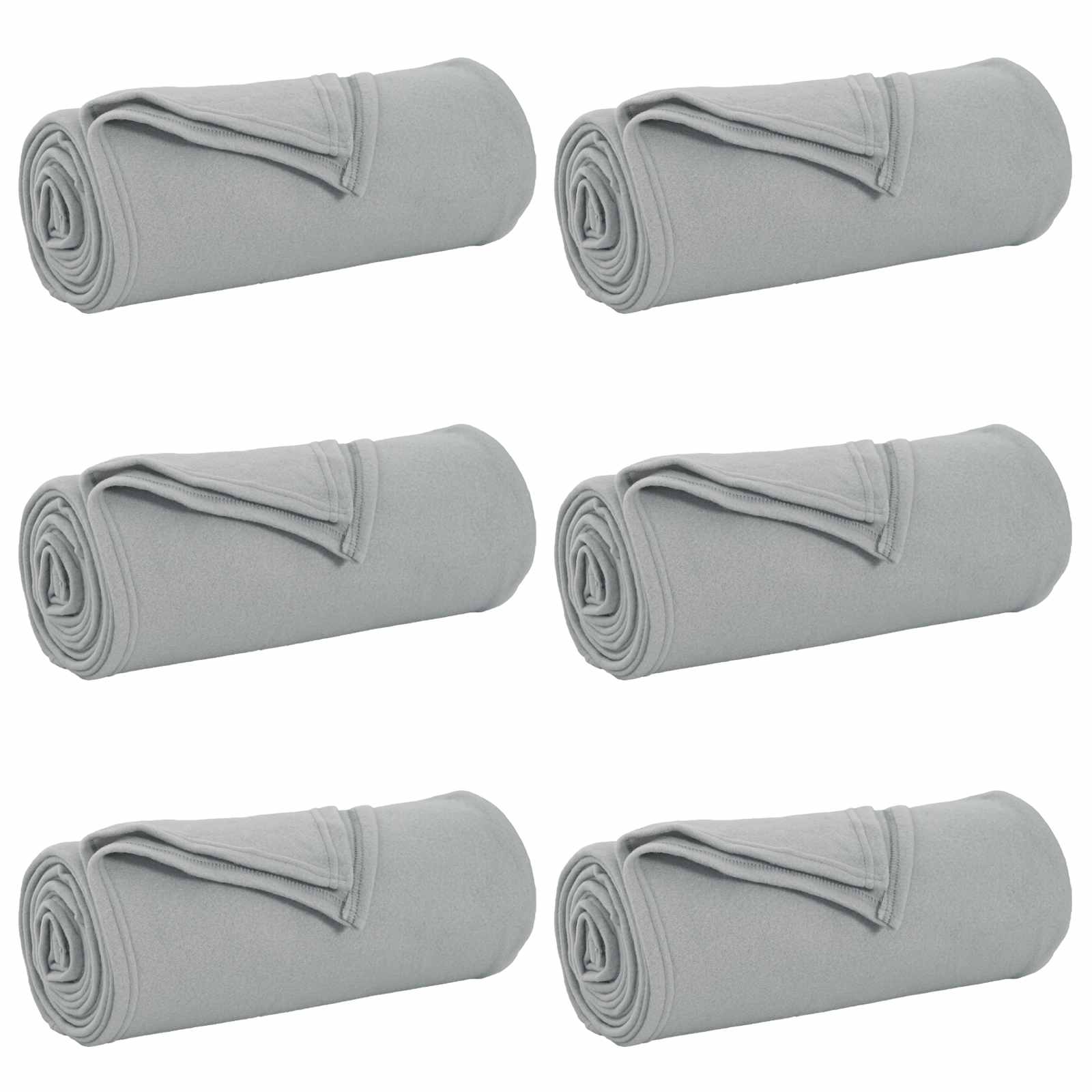 Wohndecken 6 stk. Grau 240 x 220 cm 4.28 kg Fleece