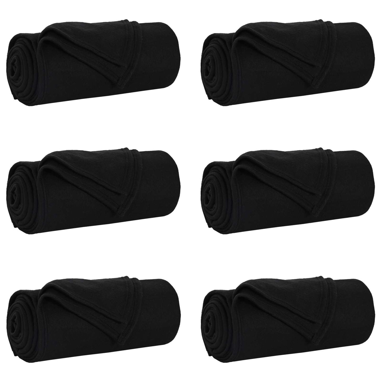 Wohndecken 6 stk. Schwarz 240 x 220 cm 4.28 kg Fleece