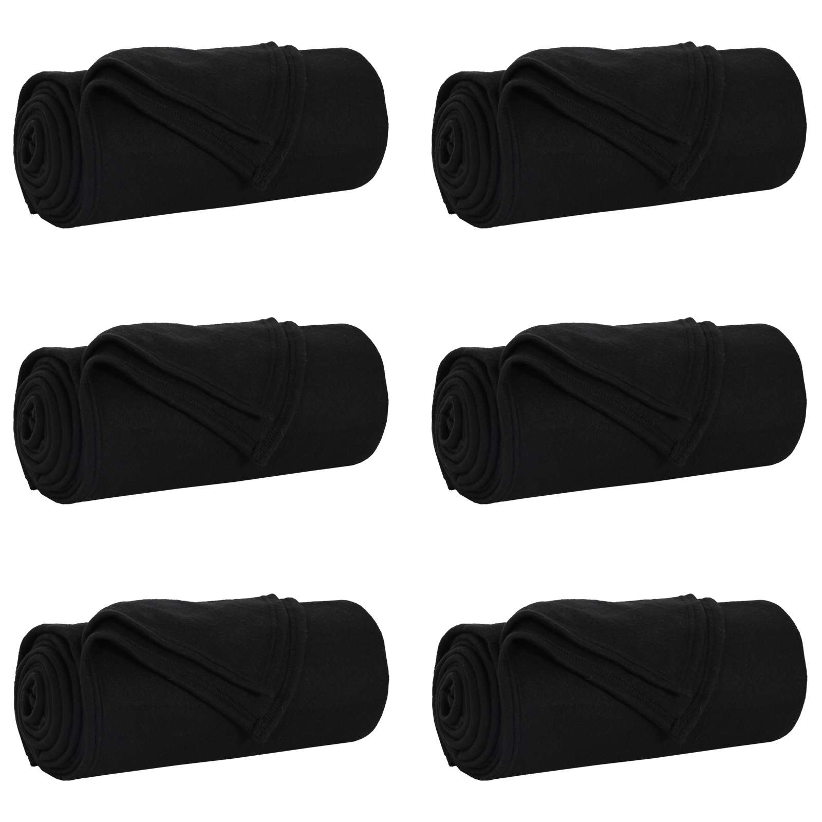 Wohndecken 6 stk. Schwarz 240 x 220 cm 4.28 kg Fleece