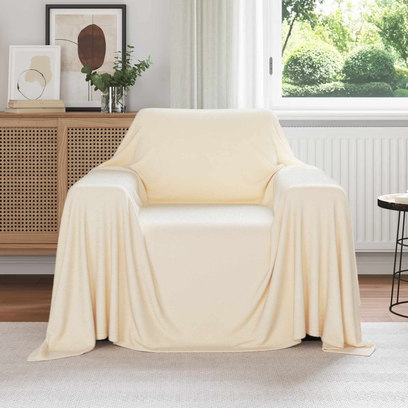 Wohndecke Creme 210 x 140 cm 0.41 kg Fleece