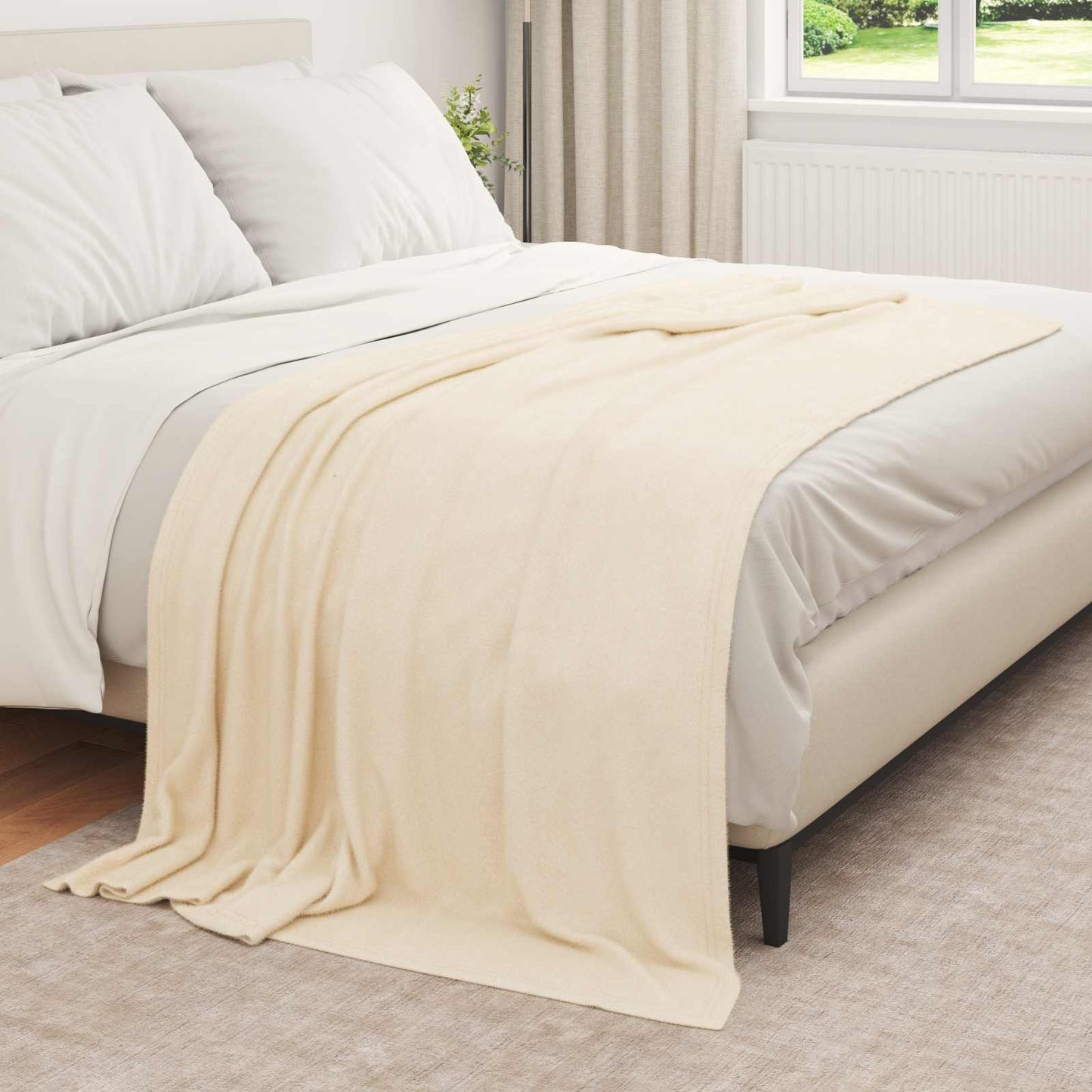 Wohndecke Creme 210 x 140 cm 0.41 kg Fleece