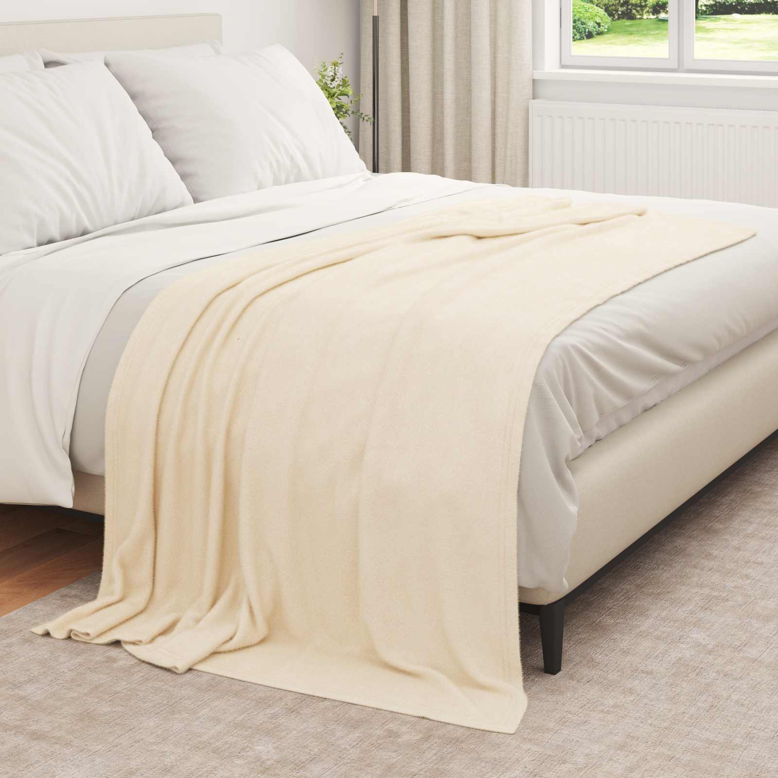 Wohndecke Creme 210 x 140 cm 0.41 kg Fleece