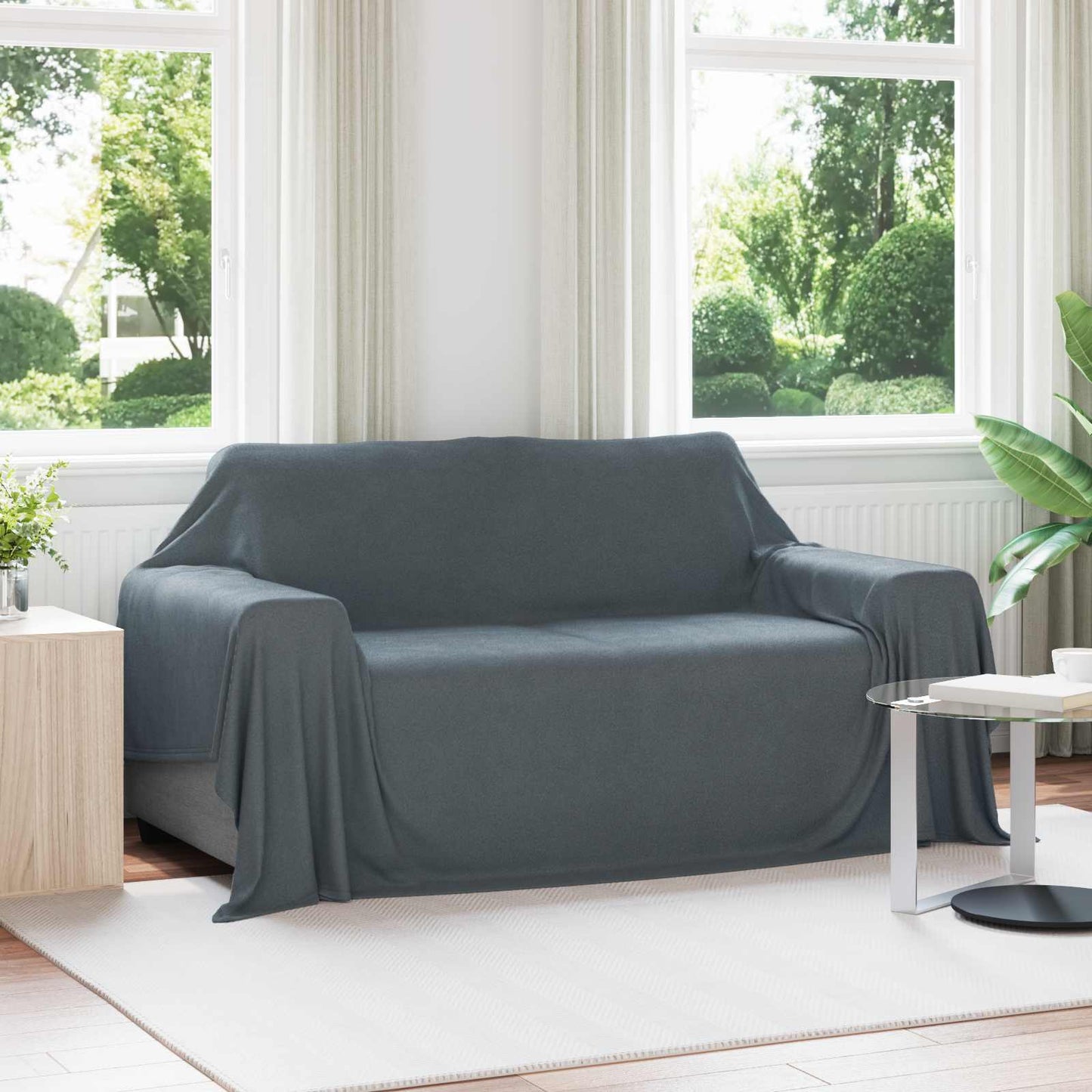 Wohndecken 6 stk. Dunkelgrau 280 x 210 cm 4.88 kg Fleece