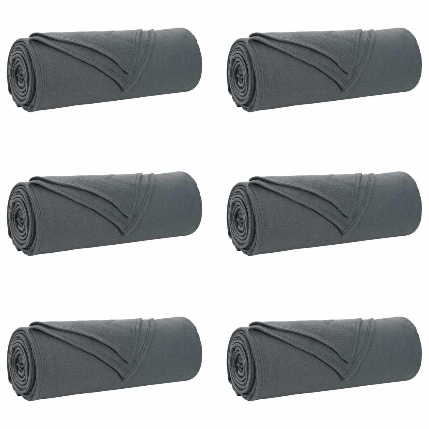 Wohndecken 6 stk. Dunkelgrau 280 x 210 cm 4.88 kg Fleece