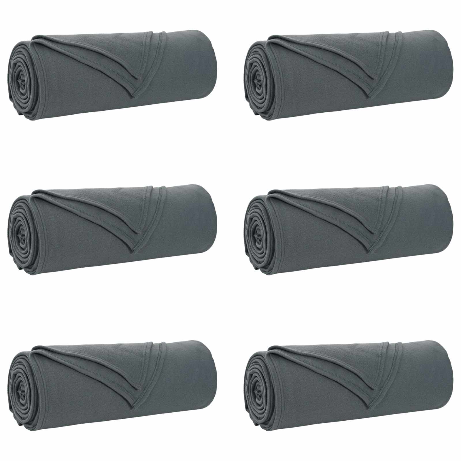 Wohndecken 6 stk. Dunkelgrau 280 x 210 cm 4.88 kg Fleece